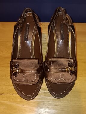 Louis Vuitton Nylon Bee Slingback Heels Size 36 1/2